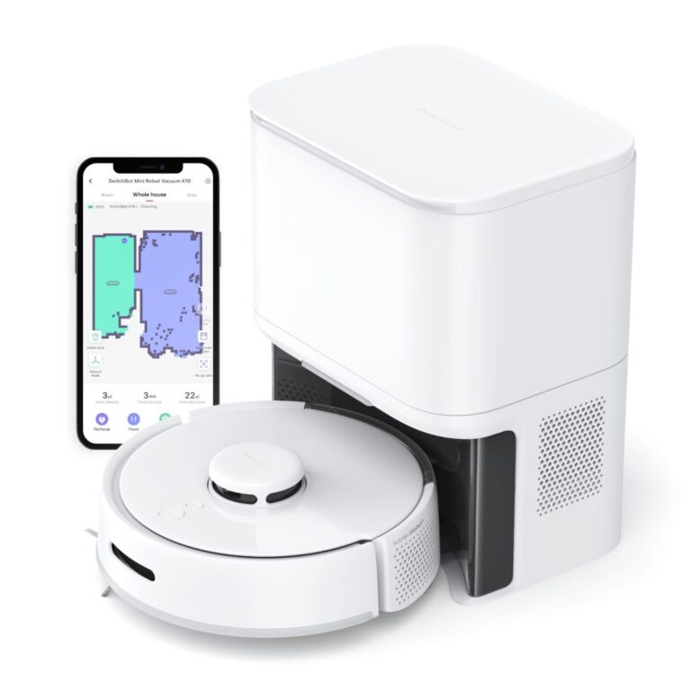 SwitchBot K10 Plus Smart Mini Robot Vacuum - White, White