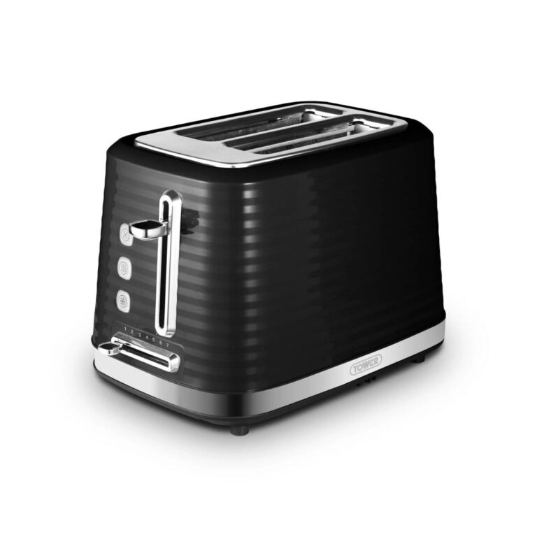 Tower Saturn 920W Two-Slice Toaster - Black, Black