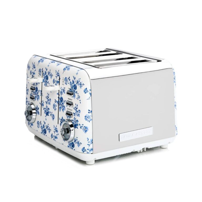 VQ Laura Ashley Four-Slice Toaster - White and Blue China Rose, White