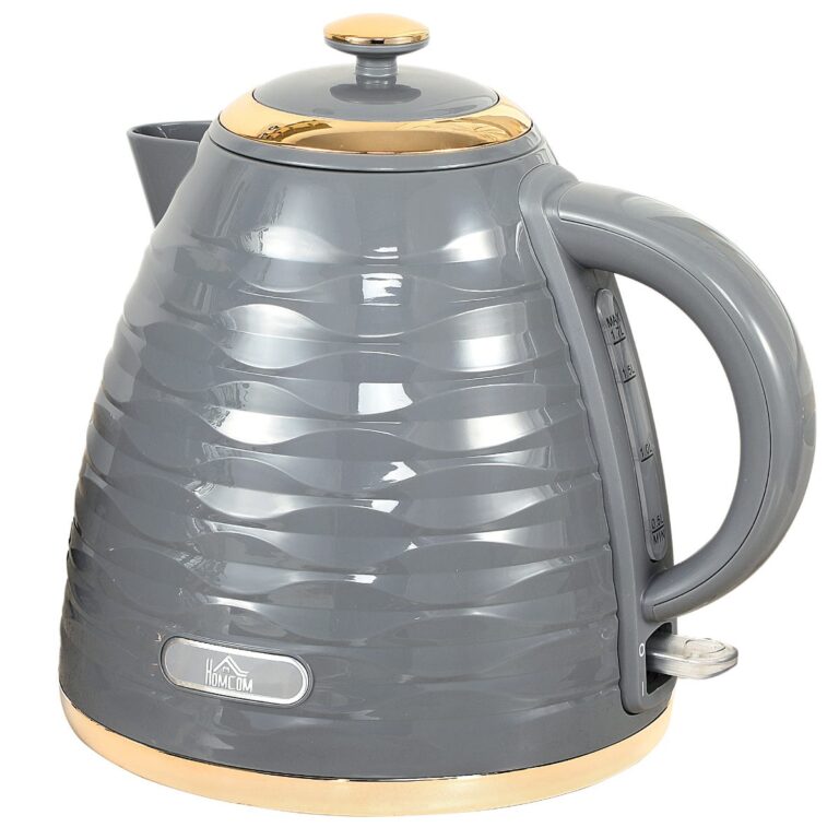 HOMCOM 1.7-Litre 3kW Fast-Boil Electric Kettle with 360-Degree Swivel and Auto-Shut Off - Grey, Grey