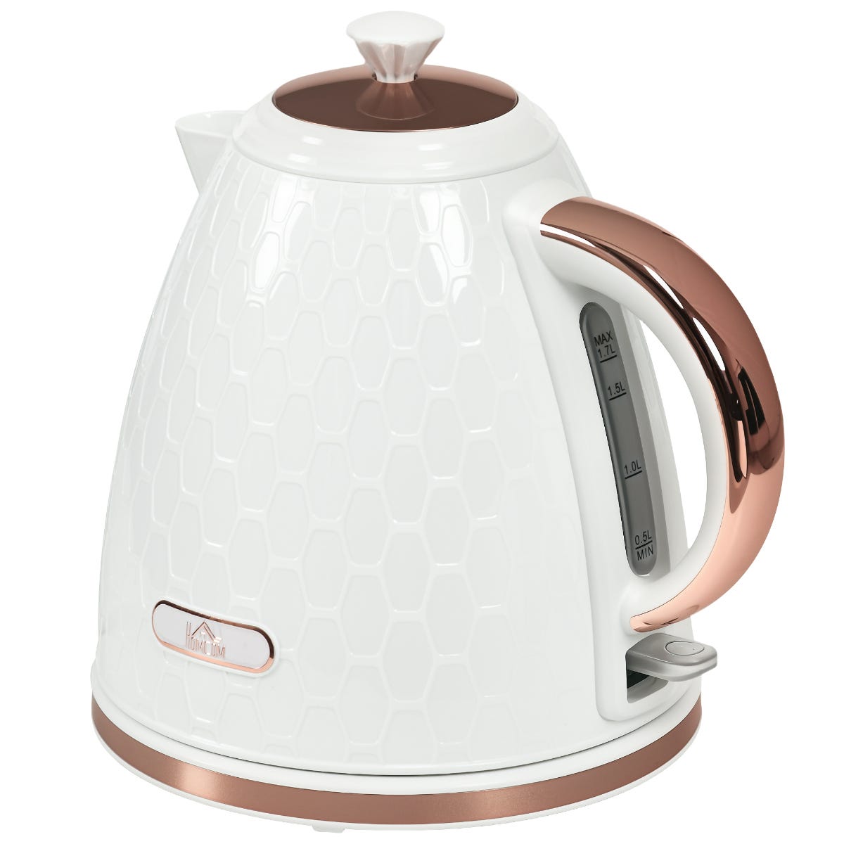 HOMCOM 3kW Rapid Boil Honeycomb Kettle - Cream, none