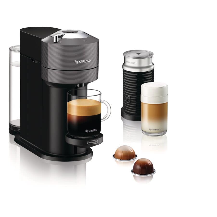 Delonghi Nespresso Vertuo Capsule Coffee Machine with Aeroccino Milk Frother Grey - Grey