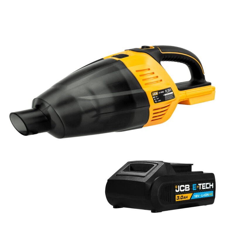 JCB 18V Handheld Vacuum Cleaner, 3.0Ah Lithium-ion Battery, 50mbar Max. Pressure