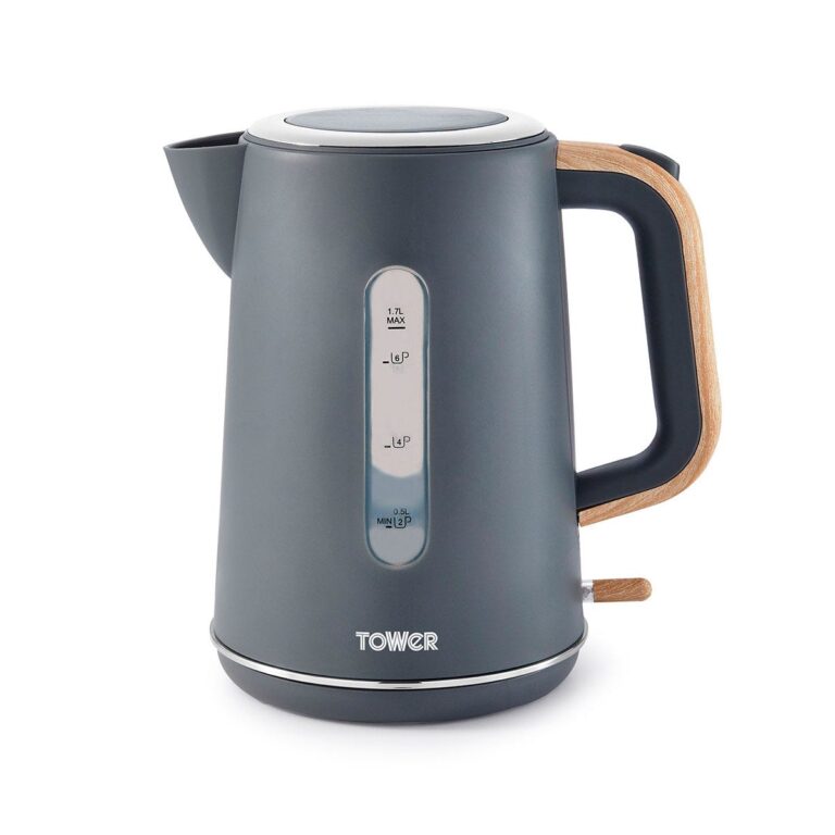 Tower T10037G Scandi 3kW Boil Dry Potected 1.7L Kettle Grey, Grey
