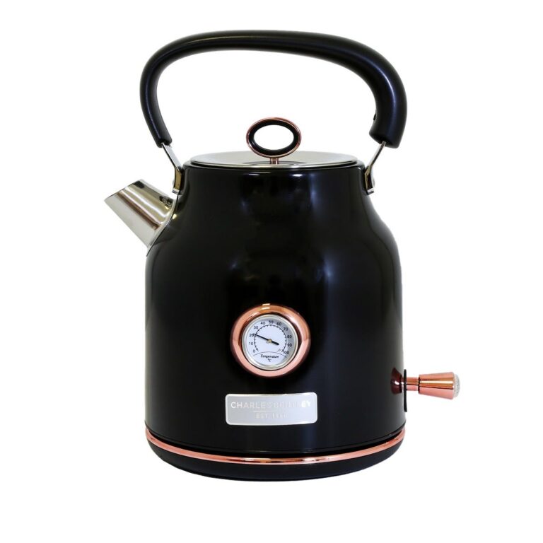 Charles Bentley KERE01BLK 1.7L Traditional Kettle - Black & Rose Gold, Black