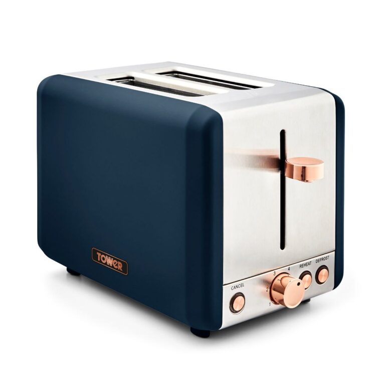 Tower T20036MNB Cavaletto 850W 2 Slice Toaster - Blue, Blue
