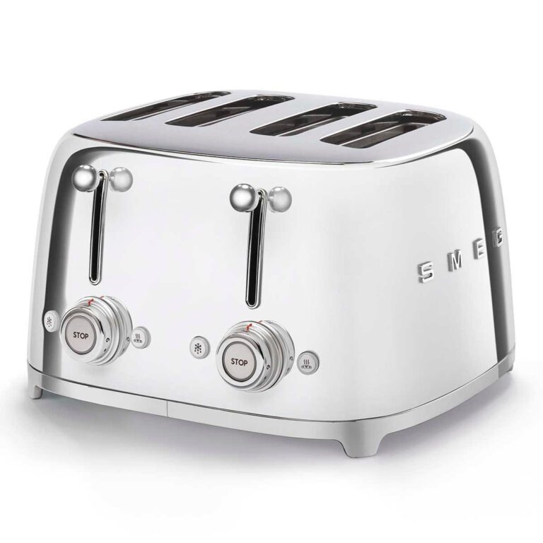 Smeg TSF03SSUK 50s Retro Style 4 Slot Toaster - Chrome Silver, Silver