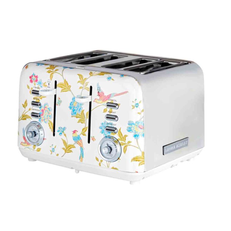 Laura Ashley VQSBT583WSUK Elveden 4 Slice Toaster - White, White