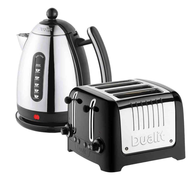 Dualit Lite 1.5L Kettle With 4 Slice Toaster Black, Black