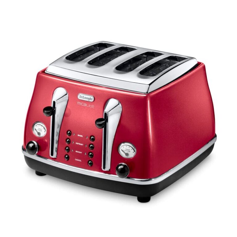 Delonghi Icona Micalite 4 slice Red Toaster - Red
