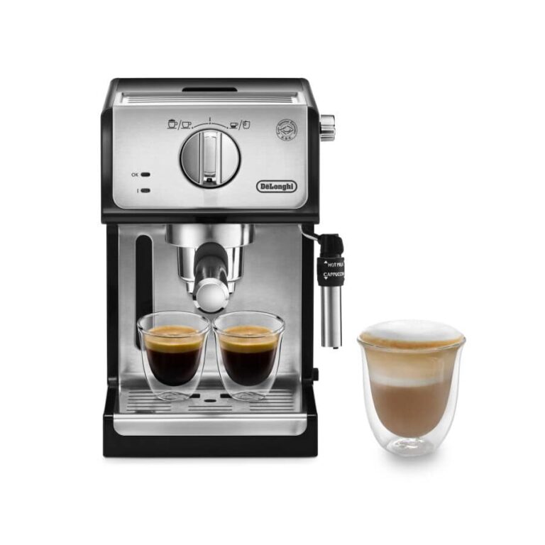 De'Longhi Compact Manual espresso pump coffee machine Black & Silver - Black