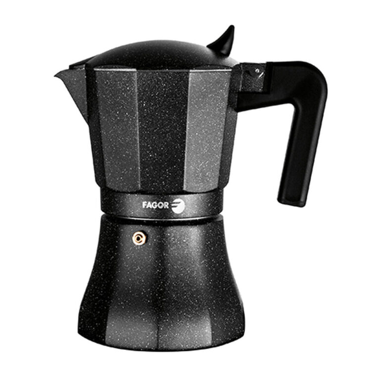 Italian Coffee Pot Fagor Black Aluminium 12 Cups