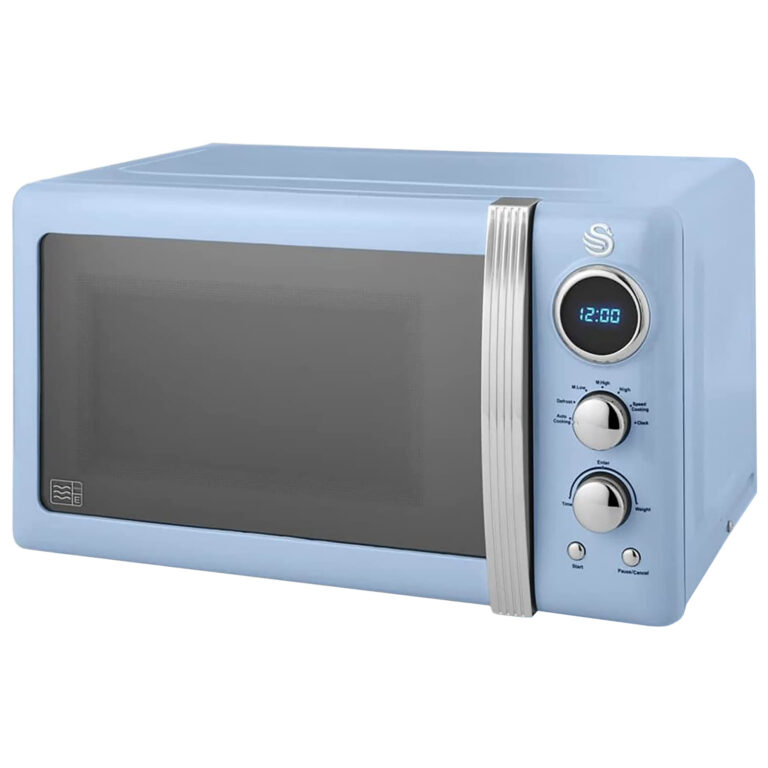 Swan SM22030LBLN Retro Style Microwave Oven in Blue 20 Litre 800W 2 Pr
