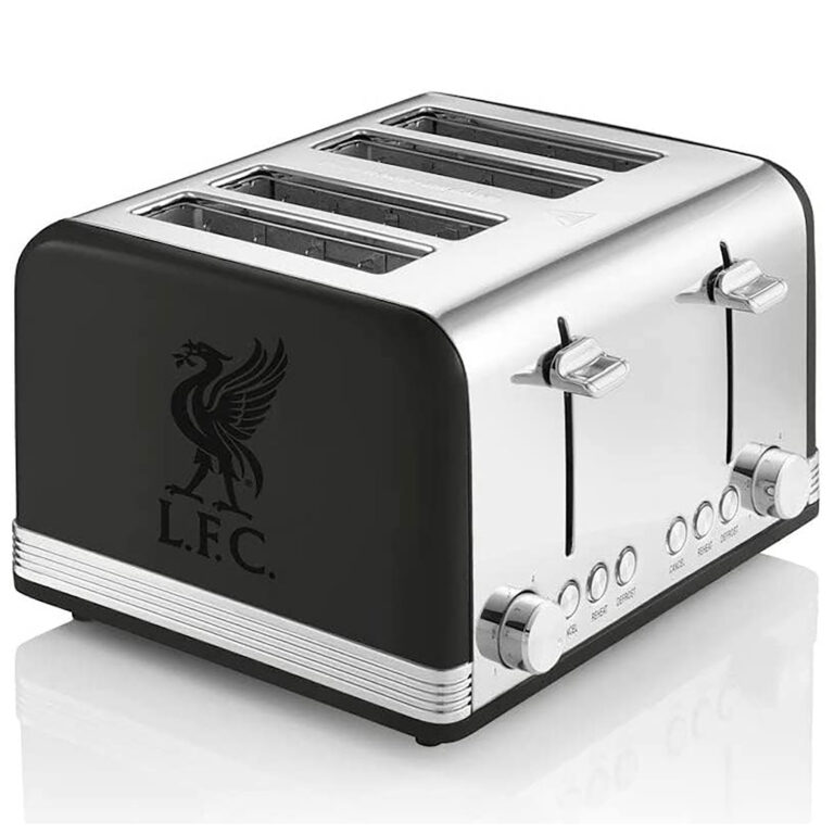 Swan ST19020LIVBN Liverpool FC Retro Style 4 Slice Toaster Blk Chrome