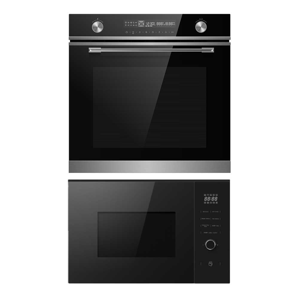 72L Built-In Electric Oven & 25L Microwave Pack - Black