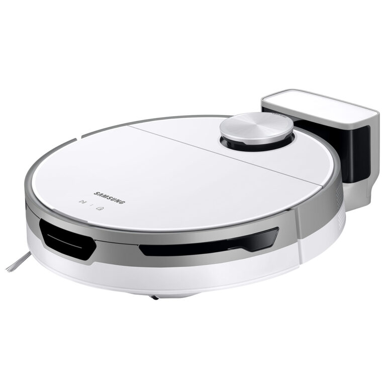 Samsung VR30T80313W Jet Bot Cleaning Robot in White with Charging Stat