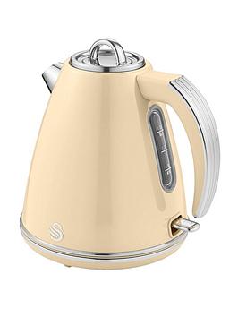Swan Sk19020Cn Retro Jug Kettle, Fast Boil, Easy Pour, 360 Degree Base, 1.5L, 3000W, Cream