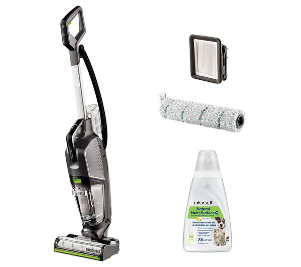 BISSELL CrossWave HydroSteam Pet 3517E Upright Hard Floor Vacuum Cleaner - Black & Silver