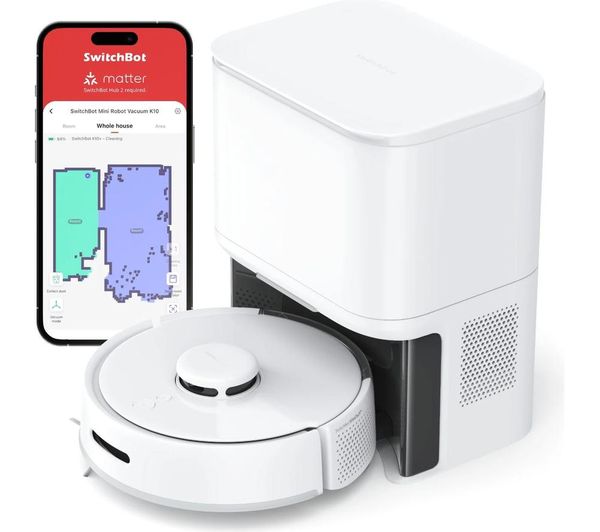 SWITCHBOT K10+ Robot Vacuum Cleaner with Built-in Clean Station - White