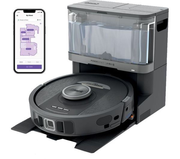 SHARK RV2800YEUK PowerDetect NeverTouch 2-in-1 Robot Vacuum Cleaner - Black & Silver