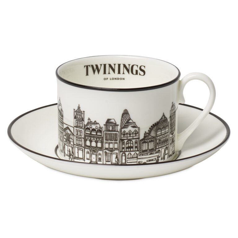Twinings 216 Strand - Cup & Saucer Set - Perfect for Afternoon Tea - Black - Teaware - Tea Lover Gift