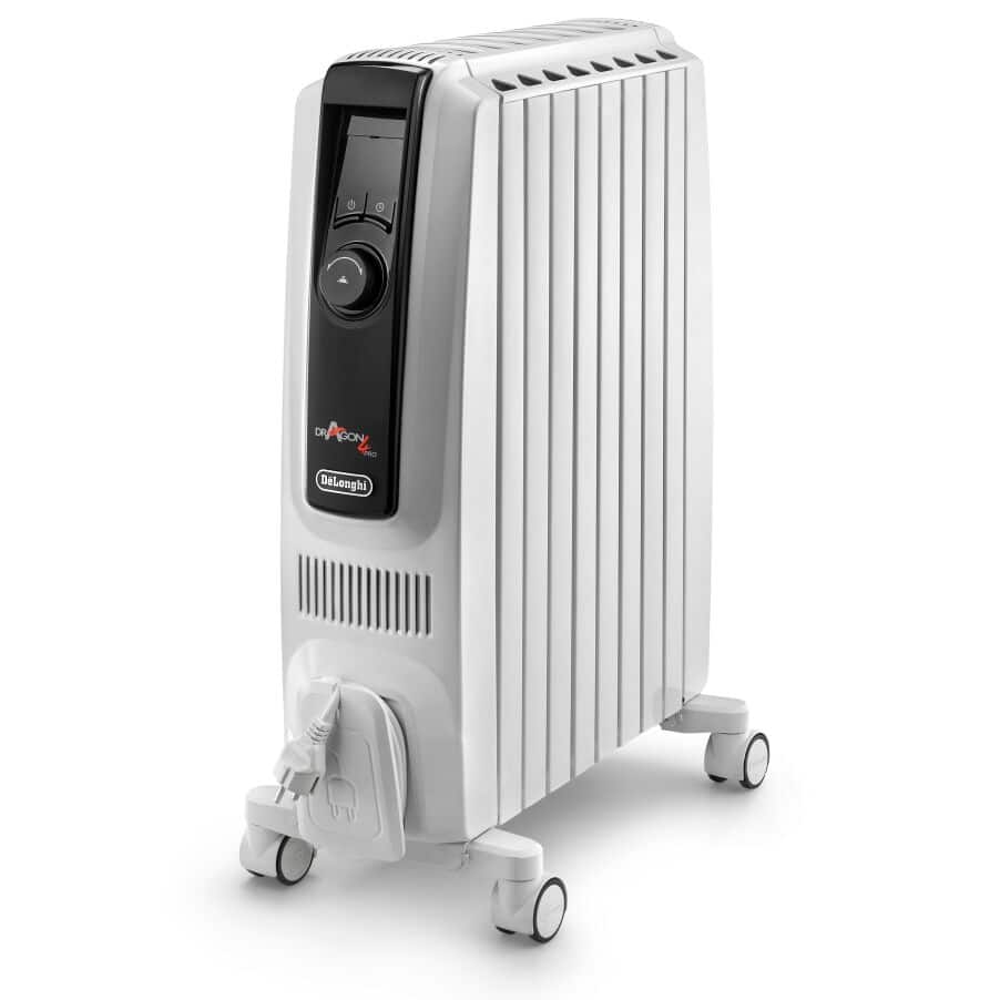 Delonghi Dragon 4 Oil filled radiator 2KW with electronic timer - White