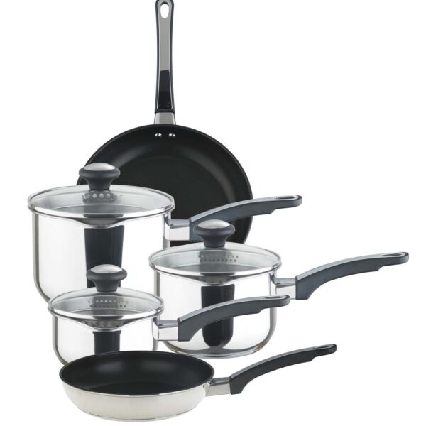 Prestige:Cook & Strain: Complete Stainless Steel Pan & Straining Lid Set - 5 Piece