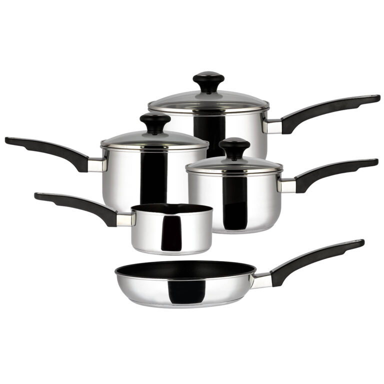 Prestige:Everyday: Saucepan & Frying Pan Stainless Steel Pan Set - 5 Pieces