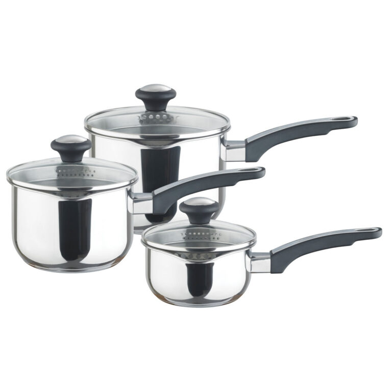 Prestige:Cook & Strain: Stainless Steel Saucepan & Straining Lid Set - 3 Pieces