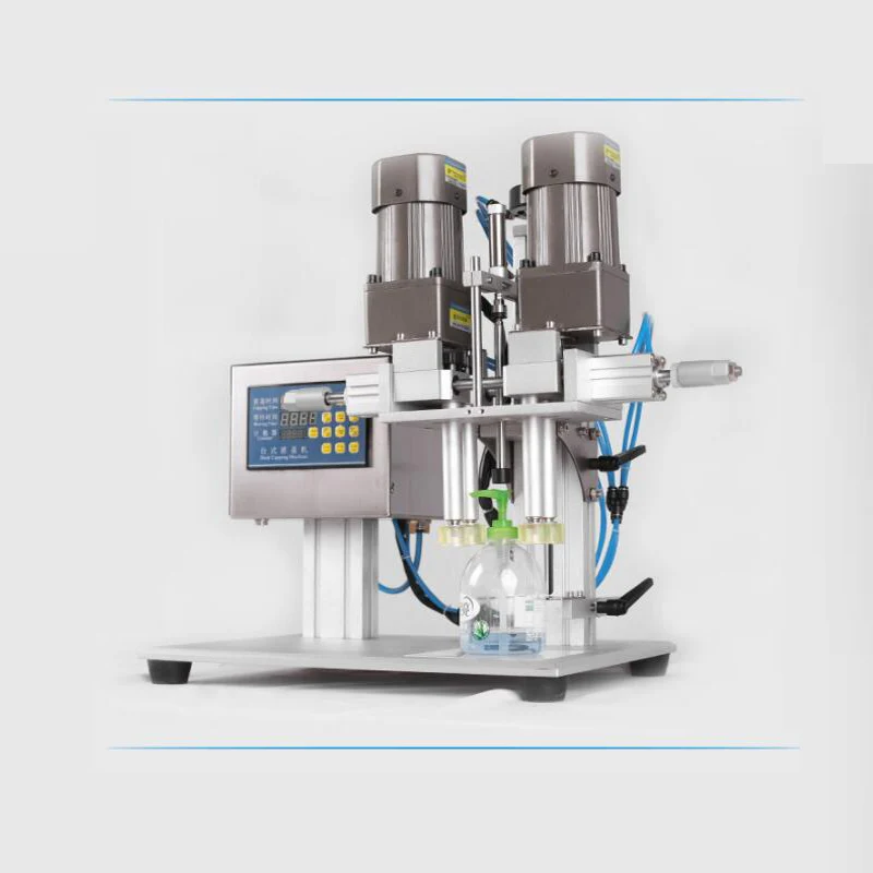 Small semi-auto pneumatic tabletop plastic water bottle screw capping machine capping machine