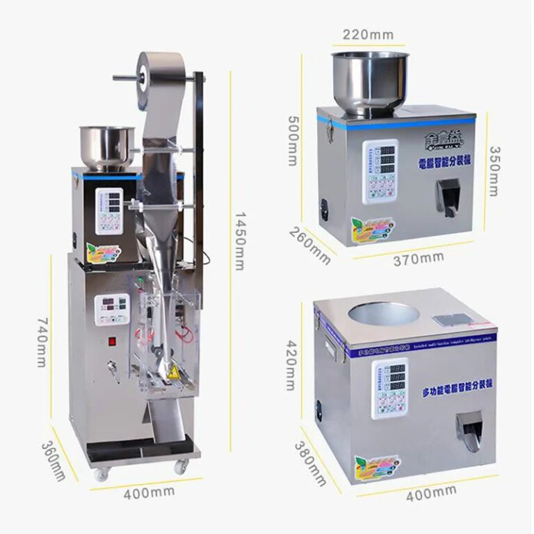 100V 220V Tea Packaging Machine Bag Granule Powder Large Quantitative Back Sealing Filling Packaging Machine