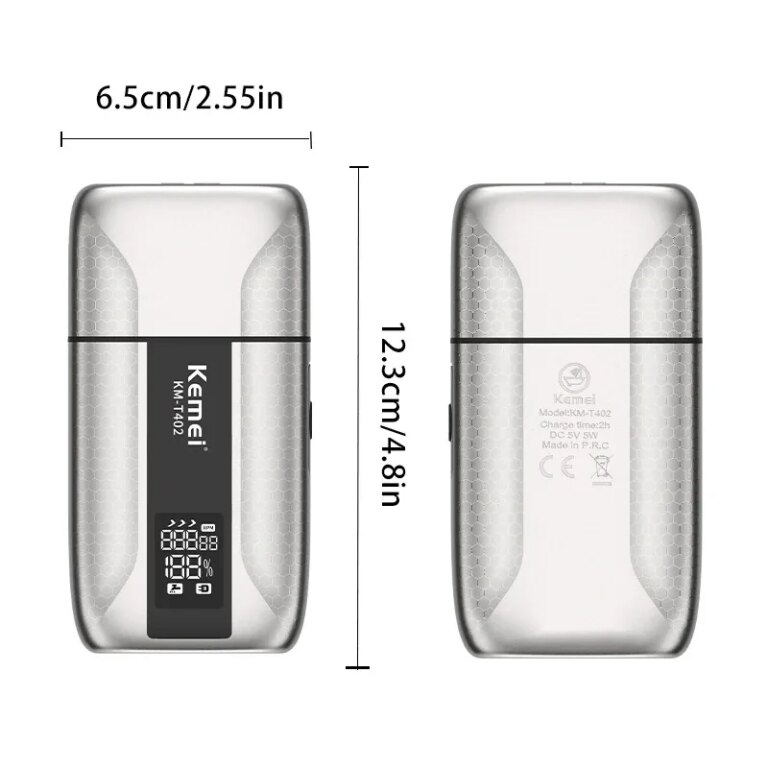 Kemei T402 Professional Barber Foil Shavers for Men Waterproof Electric Reciprocating Razor Shaving Bald Head UV Cover 3 Speeds