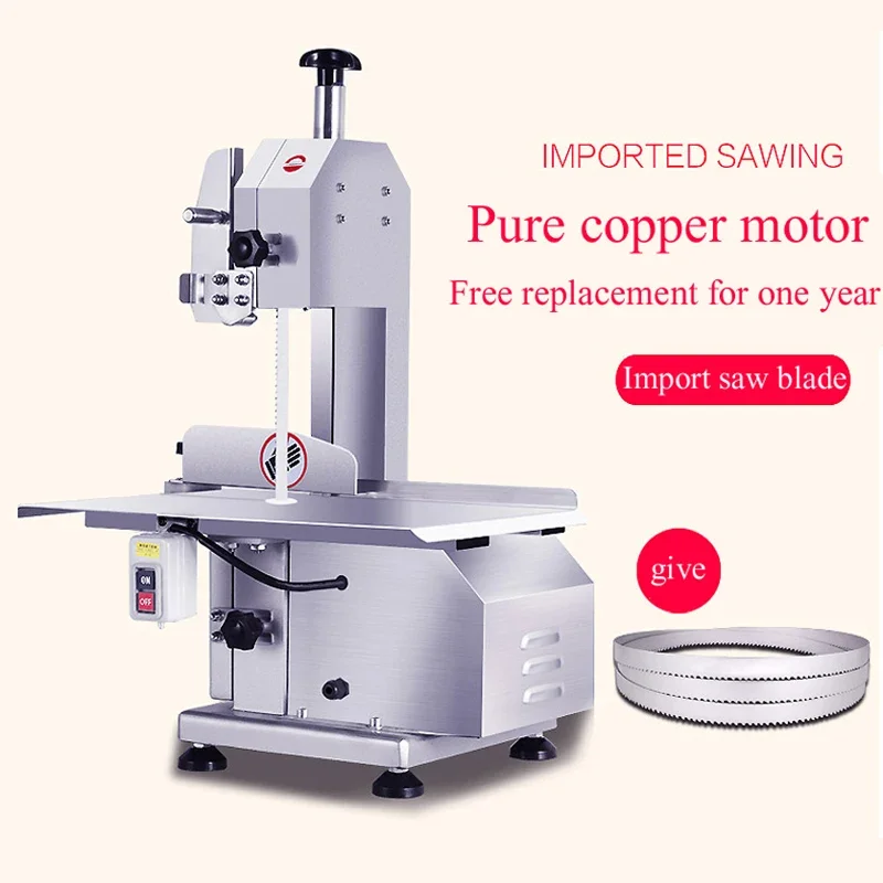 Meat Cutter Machine Electric, 750W Stainless Steel Countertop Bone Sawing Machine Frozen Meat Cutter With 6 Blades for Rib Pork