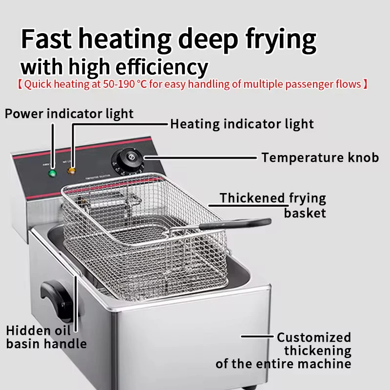 Commercial Double Oil Cylinder Electric Deep Fryer French Fries Frying Machine Oven Hot Pot Fried Chicken Grill