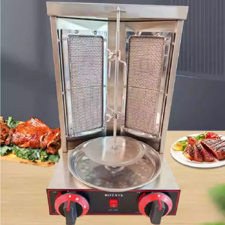 Vertical Rotisserie Oven Grill Gas Commercial Shawarma Machine 2 Burners Doner Kebab Gyro LPG Rotating Grill Machine