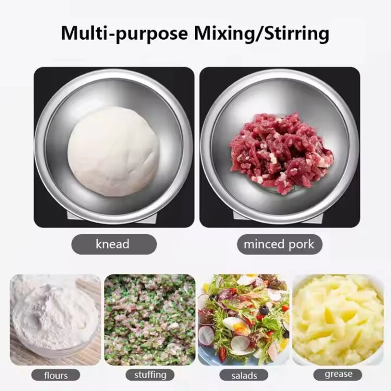 Automatic Dough Mixer 220V Dough Kneading Machine Stainless Steel Flour Dough Maker For Bread Noodles Multifunction Cookware