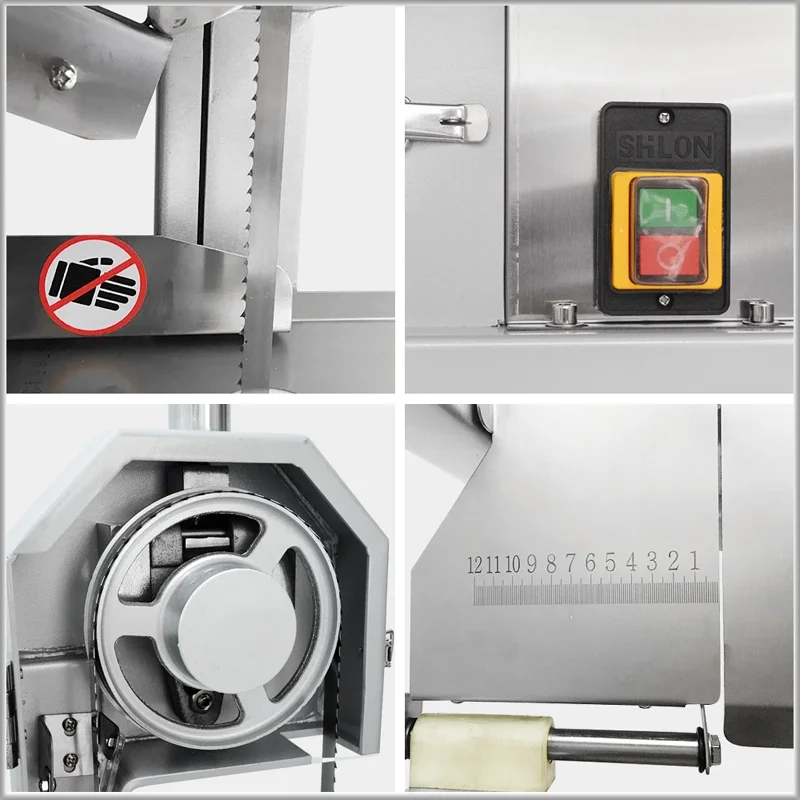 Electric Bone Sawing Machine Automatic 0.65KW Frozen Meat/Bone Cutter Desktop Commercial Cut Lamb/Fish/Pork/Beef Ribs Bone Machi