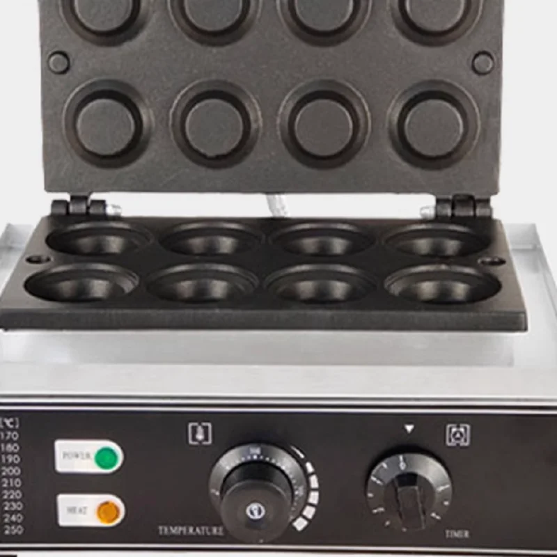 Commercial Egg Tart Crust Making Machine Waffle Tart Shell Forming Baking 8pcs Nonstick Tart Shell Baker Snack