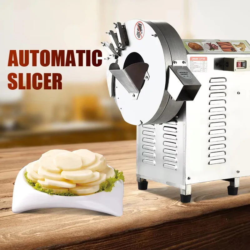 Commercial Banana Slice Making Machine Vegetable Slicer Stainless Steel Electric Potato Cutter