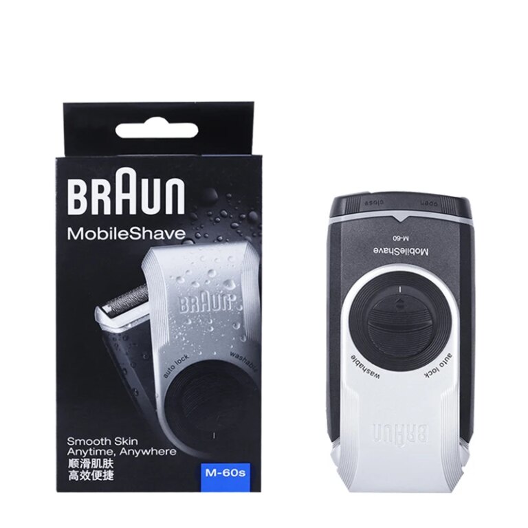 Braunn Shaver M60S Electric Razor Battery Portable Mobile Shave Washable Mini Shaver Beard Shaving Machine For Men