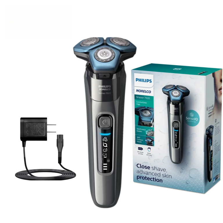 Philips Norelco S7788, Wet/Dry, ComfortGlide Rings, SkinProtect Blades, 360° Contour Head, Motion Control Sensor