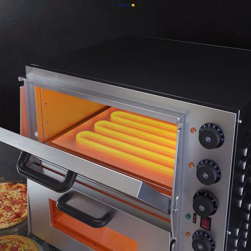 Top Selling Commercial Stainless Steel Electric Double Deck Countertop Oven For Pizza Bread Cake Baking In Restaurants Kitchens