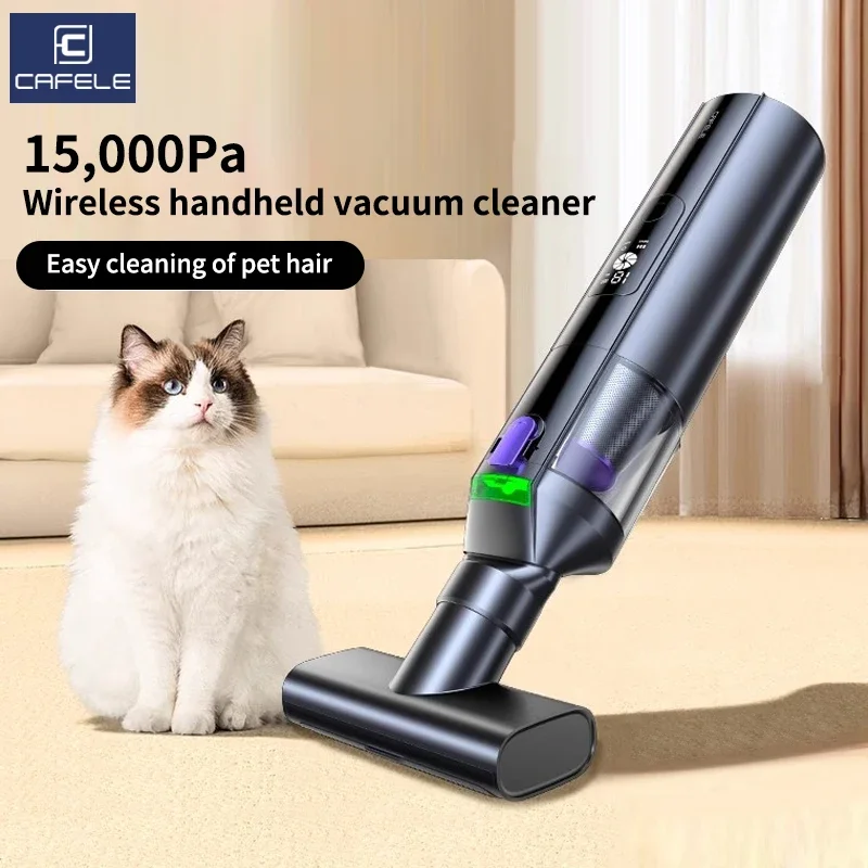 Cafele 15000Pa Wireless Vacuum Cleaner Portable Air Pump Vacuum Sealer Powerful Air Blower 4-in-1 For Car Home Office PC Clean