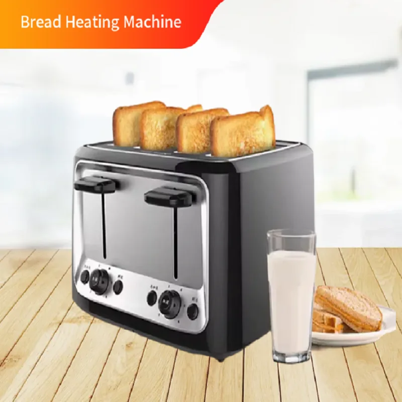 Automatic Pop-Up 4-Piece Toaster Intelligent Electric Mini Sandwich Toaster