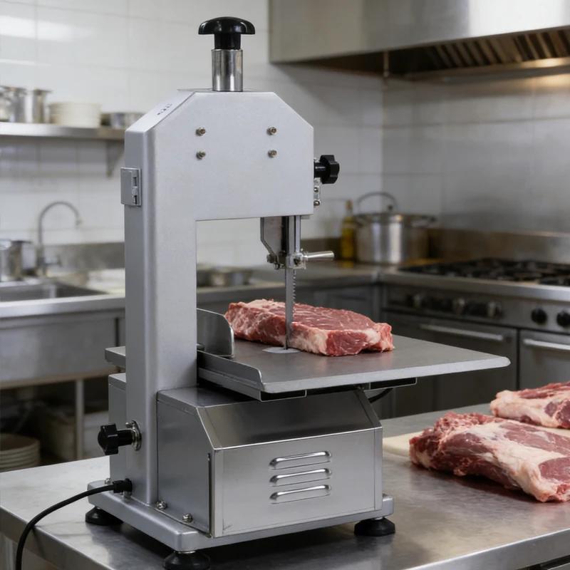 Electric Commercial Bone Cutting Machine Desktop Saw Blade for Fish Pork Steak Rib Cutting Kitchen Equipment