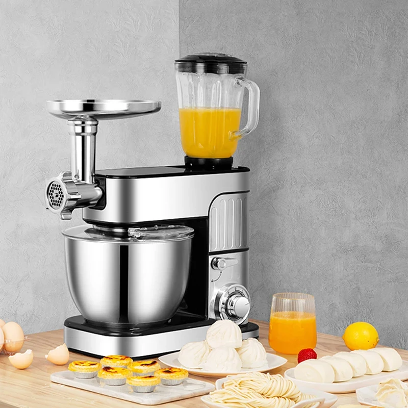 Best Selling Stainless Steel Vertical Kitchen Food Mixer Household Beater Kneader for Salad Dough Creamy Butter Juice New Motor