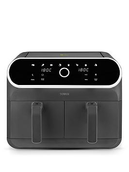 Tower T17194 Elite Dual Basket Air Fryer - Graphite Grey