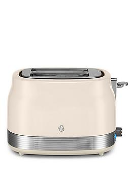 Swan St19028C Retro Revive 2 Slice Toaster - Chantilly Cream & Chrome