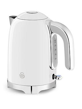 Swan Solace 1.7L Jug Kettle White,Fast Boil, 1.7 Litre, 360-Degree Base
