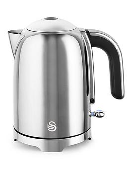 Swan Solace 1.7L Jug Kettle Stainless Steel, Fast Boil, 1.7 Litre, 360-Degree Base